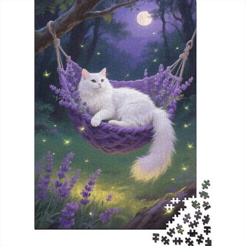 Norwegische Waldkatze Wald Hängematte Puzzle 1000 Teile Holzspielzeug, Erwachsene & Kinder Ab 14 Jahren, Klassische Puzzles, Legespiel, Moderne Wohnkultur, Geschenkideen 1000pcs (75x50cm) von WXLWHR