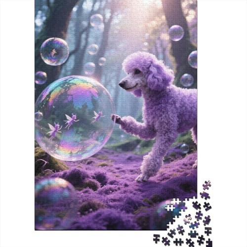 Pudel Blasenberührung Puzzle 1000 Teile Holzspielzeug, Jugendliche & Erwachsene, Klassische Puzzles, Lernspiel, Moderne Wohnkultur, Geschenkideen 1000pcs (75x50cm) von WXLWHR