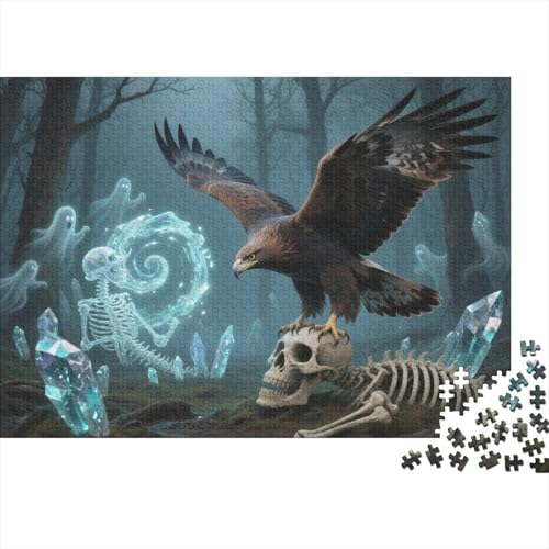 Puzzle 1000 Teile Adler mit Skelettresten Holzspielzeug, Erwachsene & Kinder, Klassische Puzzles, Legespiel, Wohnkultur, Geschenk 1000pcs (75x50cm) von WXLWHR
