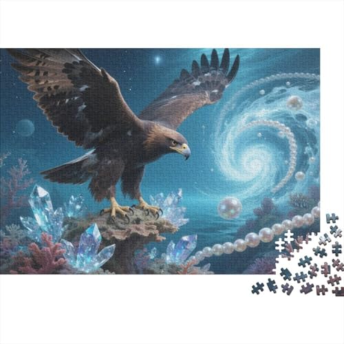 Puzzle 1000 Teile Adler unter Perlen im Wirbel Holzspielzeug, Erwachsene & Kinder, Klassische Puzzles, Impossible Geschicklichkeitsspiel, Moderne Wohnkultur, Geschenkideen 1000pcs (75x50cm) von WXLWHR
