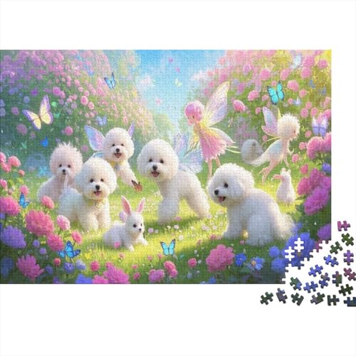 Puzzle 1000 Teile Bichon Frisé-Gartenelfen Holzspielzeug, Erwachsene & Kinder, Klassische Puzzles, Impossible Geschicklichkeitsspiel, Home Dekoration, Geschenkideen 1000pcs (75x50cm) von WXLWHR