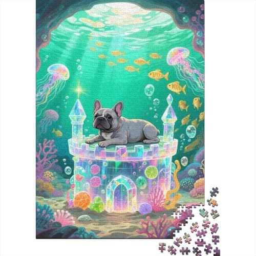 Puzzle 1000 Teile Bulldogge Kristallburg Holzspielzeug Für Erwachsene & Kinder, Klassische Puzzles, Herausforderung, Wohnkultur, Geschenkideen 1000pcs (75x50cm) von WXLWHR