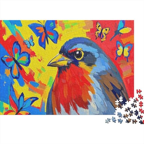Puzzle 1000 Teile Buntes Rotkehlchen Holzspielzeug Für Erwachsene & Kinder, Klassische Puzzles, Schwer, Home Dekoration, Einzigartiges Geschenk 1000pcs (75x50cm) von WXLWHR