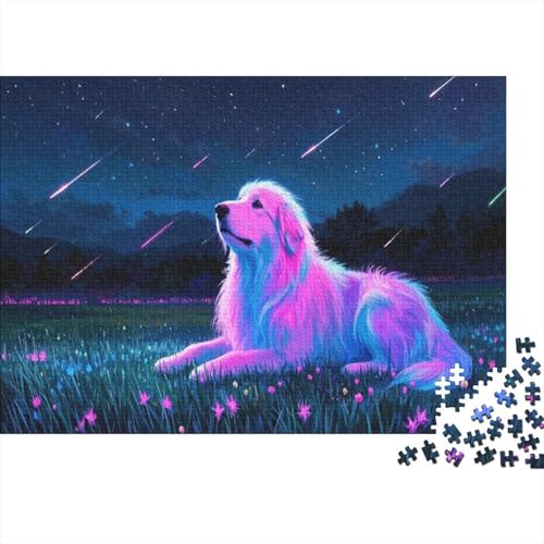 Puzzle 1000 Teile Collie-Wiesen-Meteor Holzspielzeug, Erwachsene & Kinder, Klassische Puzzles, Impossible Geschicklichkeitsspiel, Home Dekoration, Einzigartiges Geschenk 1000pcs (75x50cm) von WXLWHR