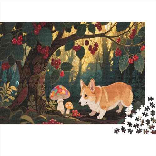 Puzzle 1000 Teile Corgi Kleiner Fuchs Holzspielzeug Für Erwachsene & Kinder, Klassische Puzzles, Schwer, Moderne Wohnkultur, Geschenk 1000pcs (75x50cm) von WXLWHR