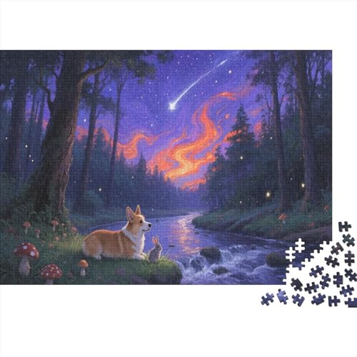 Puzzle 1000 Teile Corgi-Meteor vorbeigezogen Holzspielzeug Für Erwachsene & Kinder, Klassische Puzzles, Schwer, Wohnkultur, Geschenkideen 1000pcs (75x50cm) von WXLWHR