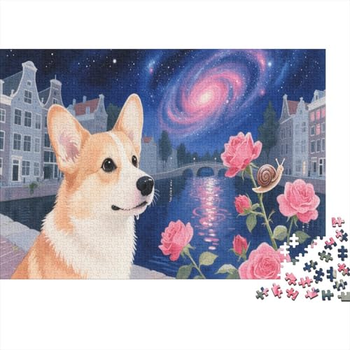 Puzzle 1000 Teile Corki-Flussrose Holzspielzeug Für Erwachsene & Kinder, Klassische Puzzles, Schwer, Home Dekoration, Einzigartiges Geschenk 1000pcs (75x50cm) von WXLWHR