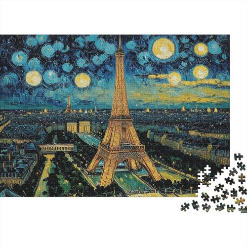 Puzzle 1000 Teile Eiffelturm-Stadtpanorama Holzspielzeug, Erwachsene & Kinder, Klassische Puzzles, Herausforderungsspielzeug, Moderne Wohnkultur, Geschenk 1000pcs (75x50cm) von WXLWHR