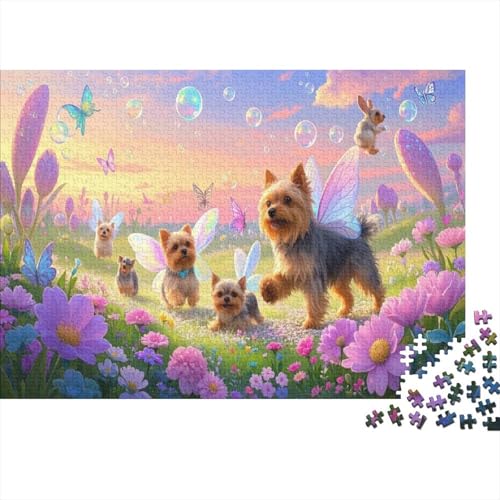 Puzzle 1000 Teile Eine Gruppe Yorkshire Terrier Holzspielzeug, Erwachsene & Kinder, Klassische Puzzles, Impossible Geschicklichkeitsspiel, Wohnkultur, Geschenk 1000pcs (75x50cm) von WXLWHR
