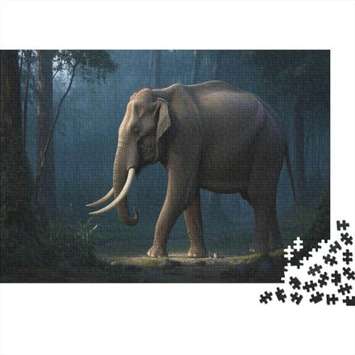 Puzzle 1000 Teile Elefant-Tiefwald Holzspielzeug Für Erwachsene & Kinder, Klassische Puzzles, Herausforderungsspielzeug, Wohnkultur, Geschenkideen 1000pcs (75x50cm) von WXLWHR