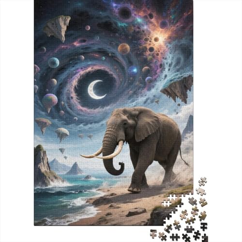 Puzzle 1000 Teile Elefant interstellar Holzspielzeug Für Erwachsene & Kinder, Klassische Puzzles, Lernspiel, Wohnkultur, Geschenkideen 1000pcs (75x50cm) von WXLWHR
