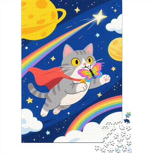 Puzzle 1000 Teile Europäisch Kurzhaar Planet Holzspielzeug Für Erwachsene & Kinder, Klassische Puzzles, Lernspiel, Moderne Wohnkultur, Geschenk 1000pcs (75x50cm) von WXLWHR
