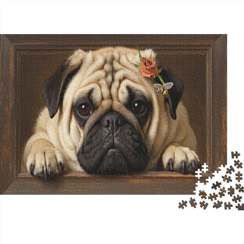 Puzzle 1000 Teile Hund und Rosen Holzspielzeug, Erwachsene & Kinder, Klassische Puzzles, Herausforderungsspielzeug, Moderne Wohnkultur, Geschenk 1000pcs (75x50cm) von WXLWHR