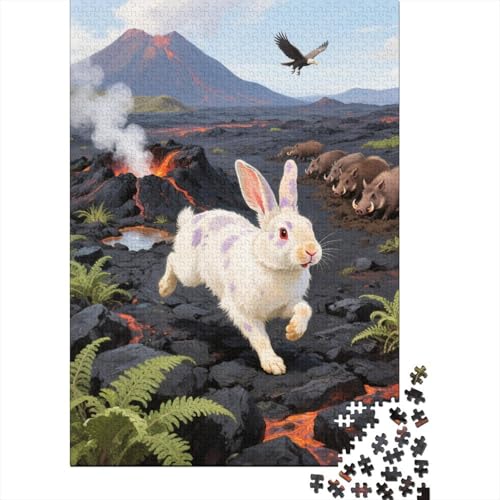 Puzzle 1000 Teile Kaninchen und Wildschwein Holzspielzeug Für Erwachsene & Kinder, Klassische Puzzles, Herausforderung, Wohnkultur, Geschenk 1000pcs (75x50cm) von WXLWHR