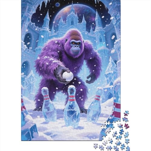 Puzzle 1000 Teile Orang-Utan Bowling Holzspielzeug Für Erwachsene & Kinder, Klassische Puzzles, Schwer, Home Dekoration, Geschenk 1000pcs (75x50cm) von WXLWHR