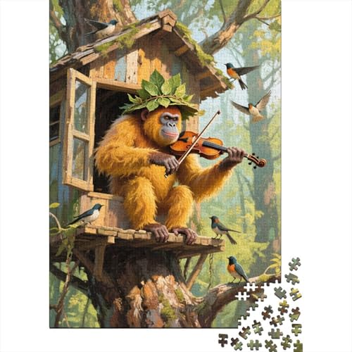 Puzzle 1000 Teile Orang-Utan Buchladen spielt Qin Holzspielzeug Für Erwachsene & Kinder, Klassische Puzzles, Lernspiel, Wohnkultur, Einzigartiges Geschenk 1000pcs (75x50cm) von WXLWHR