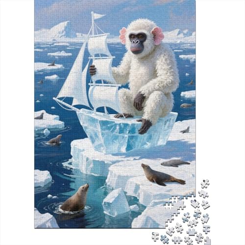 Puzzle 1000 Teile Orang-Utan Eisskulpturen-Segelboot Holzspielzeug Für Erwachsene & Kinder, Klassische Puzzles, Lernspiel, Moderne Wohnkultur, Geschenkideen 1000pcs (75x50cm) von WXLWHR