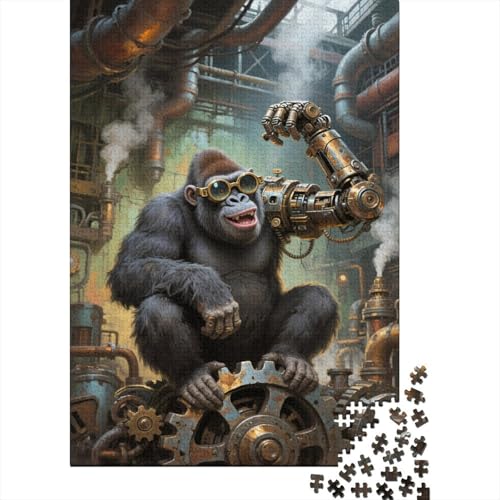 Puzzle 1000 Teile Orang-Utan Roboterarm Holzspielzeug Für Erwachsene & Kinder, Klassische Puzzles, Lernspiel, Moderne Wohnkultur, Geschenk 1000pcs (75x50cm) von WXLWHR