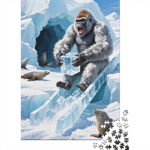 Puzzle 1000 Teile Orang-Utan Seelöwe Holzspielzeug Für Erwachsene & Kinder, Klassische Puzzles, Lernspiel, Home Dekoration, Geschenk 1000pcs (75x50cm) von WXLWHR
