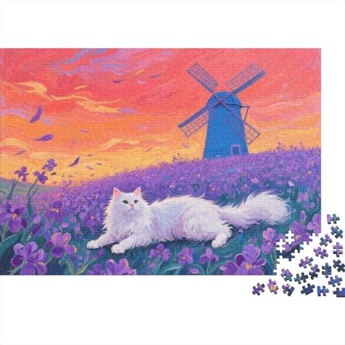 Puzzle 1000 Teile Perserkatze in Windmühlen-Blumenfeld Holzspielzeug, Erwachsene & Kinder, Klassische Puzzles, Impossible Geschicklichkeitsspiel, Moderne Wohnkultur, Geschenkideen 1000pcs (75x50cm) Puzzle 1000 Teile Perserkatze in Windmühlen-Blumenfeld Holzspielzeug, Erwachsene & Kinder, Klassische Puzzles, Impossible Geschicklichkeitsspiel, Moderne Wohnkultur, Geschenkideen 1000pcs (75x50cm) von WXLWHR