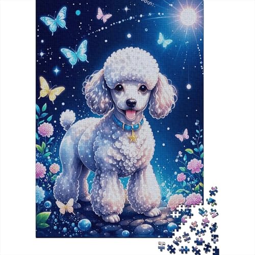 Puzzle 1000 Teile Pudel-Schmetterling Holzspielzeug Für Erwachsene & Kinder, Klassische Puzzles, Lernspiel, Wohnkultur, Geschenk 1000pcs (75x50cm) von WXLWHR