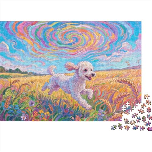 Puzzle 1000 Teile Pudel im Reisfeld Holzspielzeug, Erwachsene & Kinder, Klassische Puzzles, Impossible Geschicklichkeitsspiel, Home Dekoration, Einzigartiges Geschenk 1000pcs (75x50cm) von WXLWHR