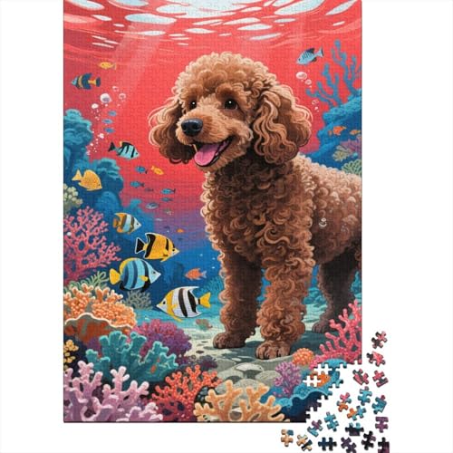 Puzzle 1000 Teile Pudel unter dem Meer Holzspielzeug Für Erwachsene & Kinder, Klassische Puzzles, Lernspiel, Home Dekoration, Geschenkideen 1000pcs (75x50cm) von WXLWHR