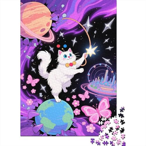 Puzzle 1000 Teile Ragdoll Steht auf Einer Kugel Holzspielzeug Für Erwachsene & Kinder, Klassische Puzzles, Lernspiel, Home Dekoration, Geschenkideen 1000pcs (75x50cm) von WXLWHR