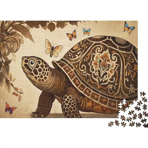 Puzzle 1000 Teile Runen-Schildkröte Holzspielzeug, Erwachsene & Kinder, Klassische Puzzles, Herausforderungsspielzeug, Home Dekoration, Geschenkideen 1000pcs (75x50cm) von WXLWHR