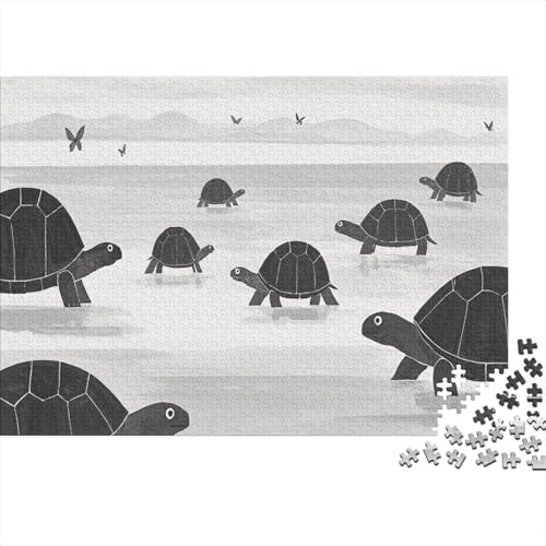 Puzzle 1000 Teile Skizzen-Schildkröte Holzspielzeug, Erwachsene & Kinder, Klassische Puzzles, Legespiel, Moderne Wohnkultur, Geschenkideen 1000pcs (75x50cm) von WXLWHR