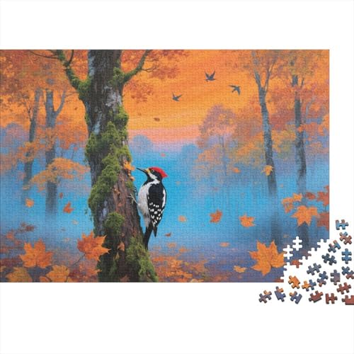 Puzzle 1000 Teile Specht auf Baumstamm Holzspielzeug, Erwachsene & Kinder Ab 14 Jahren, Klassische Puzzles, Legespiel, Wohnkultur, Einzigartiges Geschenk 1000pcs (75x50cm) von WXLWHR
