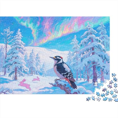 Puzzle 1000 Teile Specht im Schneefeld Holzspielzeug, Erwachsene & Kinder, Klassische Puzzles, Legespiel, Wohnkultur, Geschenkideen 1000pcs (75x50cm) von WXLWHR
