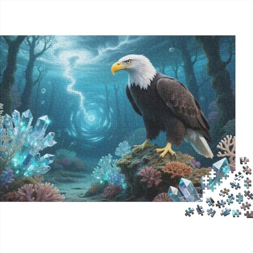 Puzzle 1000 Teile Weißkopfseeadler auf korallenbedecktem Baum Holzspielzeug, Erwachsene & Kinder, Klassische Puzzles, Legespiel, Wohnkultur, Geschenkideen 1000pcs (75x50cm) von WXLWHR