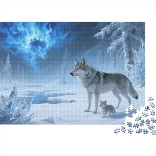 Puzzle 1000 Teile Wölfin und Welpen auf Gletschern Holzspielzeug, Erwachsene & Kinder, Klassische Puzzles, Herausforderungsspielzeug, Home Dekoration, Einzigartiges Geschenk 1000pcs (75x50cm) von WXLWHR