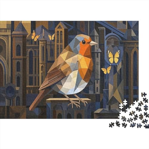 Puzzle 1000 Teile Zusammengesetzte Rotkehlchen Holzspielzeug Für Erwachsene & Kinder, Klassische Puzzles, Schwer, Wohnkultur, Einzigartiges Geschenk 1000pcs (75x50cm) von WXLWHR