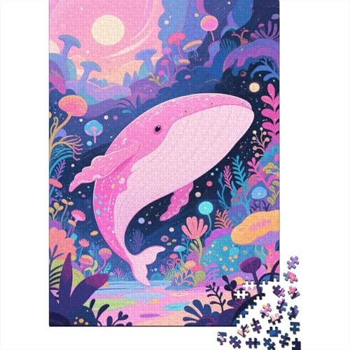 Rosa Wal Pflanzenblüten Puzzle 1000 Teile Holzspielzeug, Jugendliche & Erwachsene, Klassische Puzzles, Lernspiel, Moderne Wohnkultur, Einzigartiges Geschenk 1000pcs (75x50cm) von WXLWHR