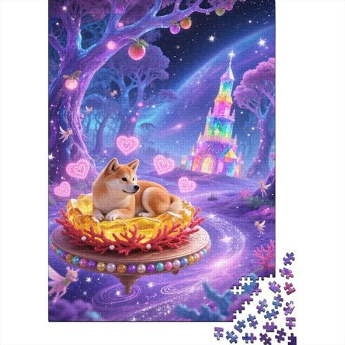 Shiba Inu Obstbaum Bunte Burg Puzzle 1000 Teile Holzspielzeug, Erwachsene & Kinder Ab 14 Jahren, Klassische Puzzles, Legespiel, Home Dekoration, Geschenkideen 1000pcs (75x50cm) von WXLWHR