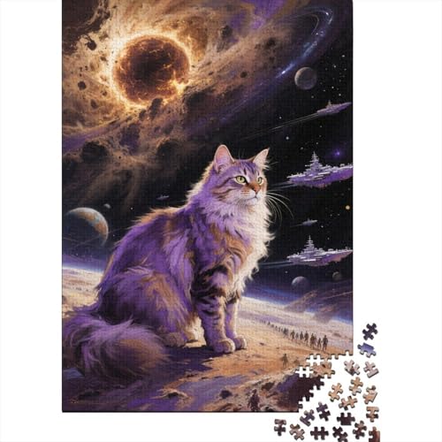 Sibirische Katze Schlachtschiff Planet Puzzle 1000 Teile Holzspielzeug, Erwachsene & Kinder Ab 14 Jahren, Klassische Puzzles, Legespiel, Wohnkultur, Geschenk 1000pcs (75x50cm) von WXLWHR