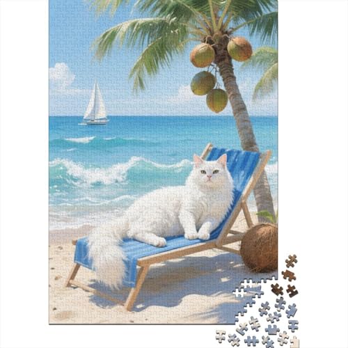 Türkisch Angora Strandliege Puzzle 1000 Teile Holzspielzeug, Jugendliche & Erwachsene, Klassische Puzzles, Lernspiel, Moderne Wohnkultur, Geschenk 1000pcs (75x50cm) von WXLWHR