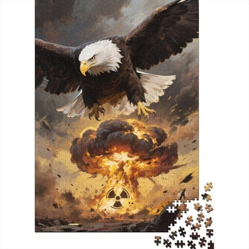 Weißkopfseeadler Pilzwolke Puzzle 1000 Teile Holzspielzeug, Jugendliche & Erwachsene, Klassische Puzzles, Lernspiel, Moderne Wohnkultur, Geschenkideen 1000pcs (75x50cm) von WXLWHR