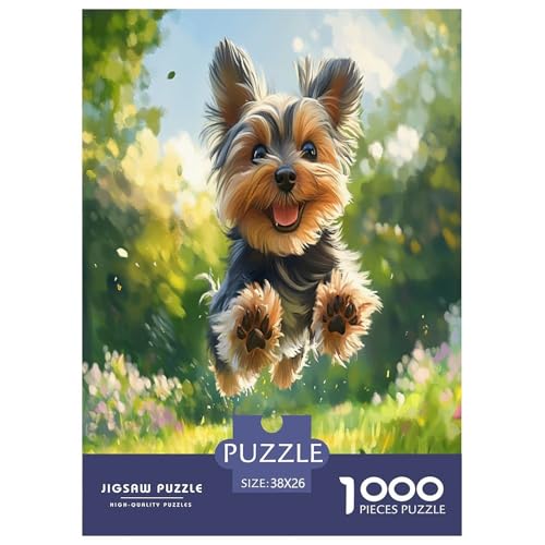 Yorkshire Terrier Puzzles 1000 Teile Schwer Puzzle Spielzeug Pädagogisches Spiel Impossible Herausforderung Spielzeug Für Erwachsene Und Kinder in Bewährter 38x26cm/1000pcs von WXLWHR