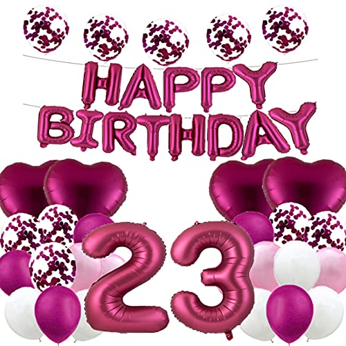 WXLWXZ Riesiger Ballon zum 23. Geburtstag, Dekoration zum 23. Geburtstag, 23. Geburtstag, Dekoration 23 Luftballons, Happy 23 Years Old Birthday, Partyzubehör für Damen, Herren von WXLWXZ