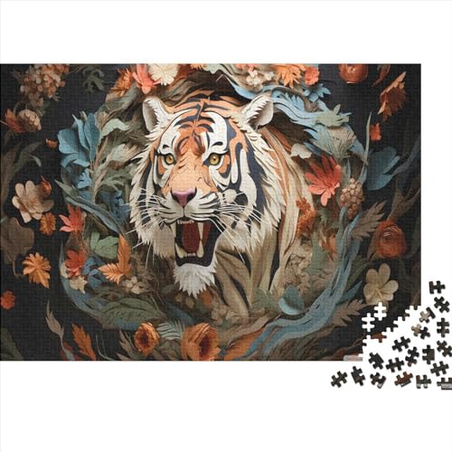 1000 Teile Puzzle eines Erwachsenen Tier-Tigers, Holzpuzzle, pädagogische, intellektuelle Puzzles, lustiges Familienspiel, 1000 Teile (75 x 50 cm) von WXMMoney