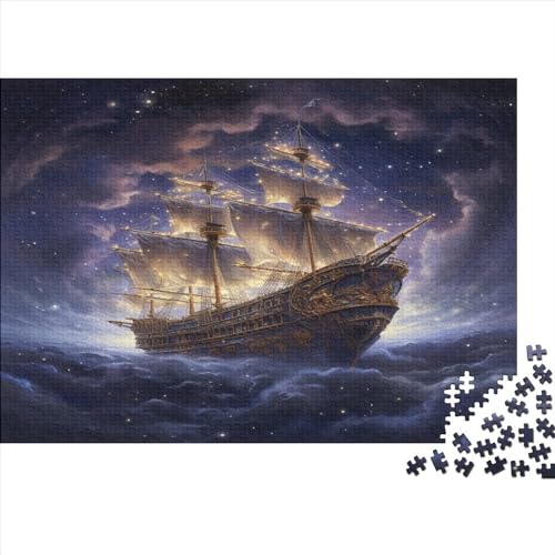 1000 Teile Puzzle für Erwachsene, Schiffspuzzle, kreatives rechteckiges Holzpuzzle, Geschenk für Freunde, Familie, 1000 Teile (75 x 50 cm) von WXMMoney