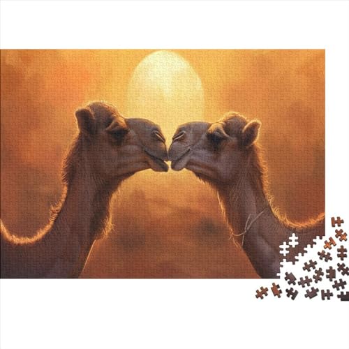 1000 Teile Puzzle für Erwachsene Camels_kiss Puzzles 1000 Teile Holzbrettpuzzle – Entspannungspuzzlespiele – Denksportaufgabe 1000 Teile (75 x 50 cm) von WXMMoney