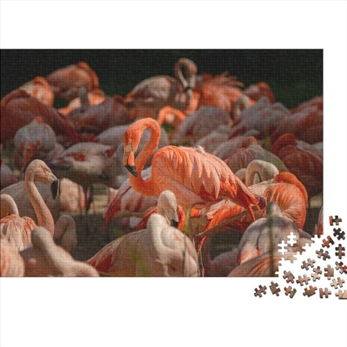 1000-teiliges Holzpuzzle, Tiere, Flamingos, kreatives rechteckiges Puzzle, Geschenk für Familienspiele, Freunde, 1000 Stück (75 x 50 cm) von WXMMoney