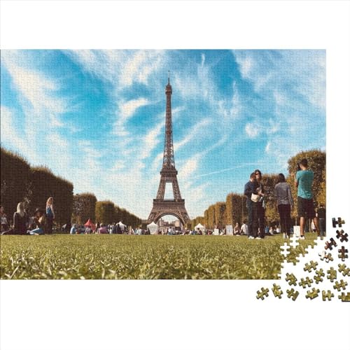 1000-teiliges Holzpuzzle „Französische Schönheit“, Heimwanddekoration, Lernspielzeug, Geschenk für Familienspiel, 1000 Stück (75 x 50 cm) von WXMMoney