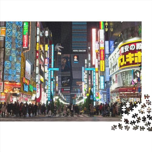 1000-teiliges Holzpuzzle Tokio, Japan, Heimwanddekoration, Lernspielzeug, Geschenk für Familienspiel, 1000 Stück (75 x 50 cm) von WXMMoney