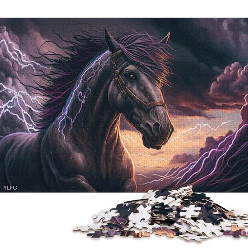 1000-teiliges Puzzle, Fantasy-Kunst-Pferd, für Kinder, Holzpuzzle, Lernspielzeug, 1000 Stück (75 x 50 cm) von WXMMoney