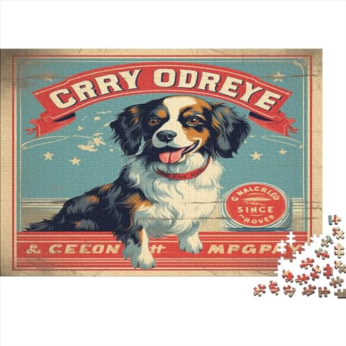 1000-teiliges Puzzle, Hundeposter, für Erwachsene und Kinder, Holzpuzzle, Lernspielzeug, 1000 Teile (75 x 50 cm) von WXMMoney